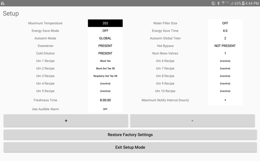 App Setup Screen